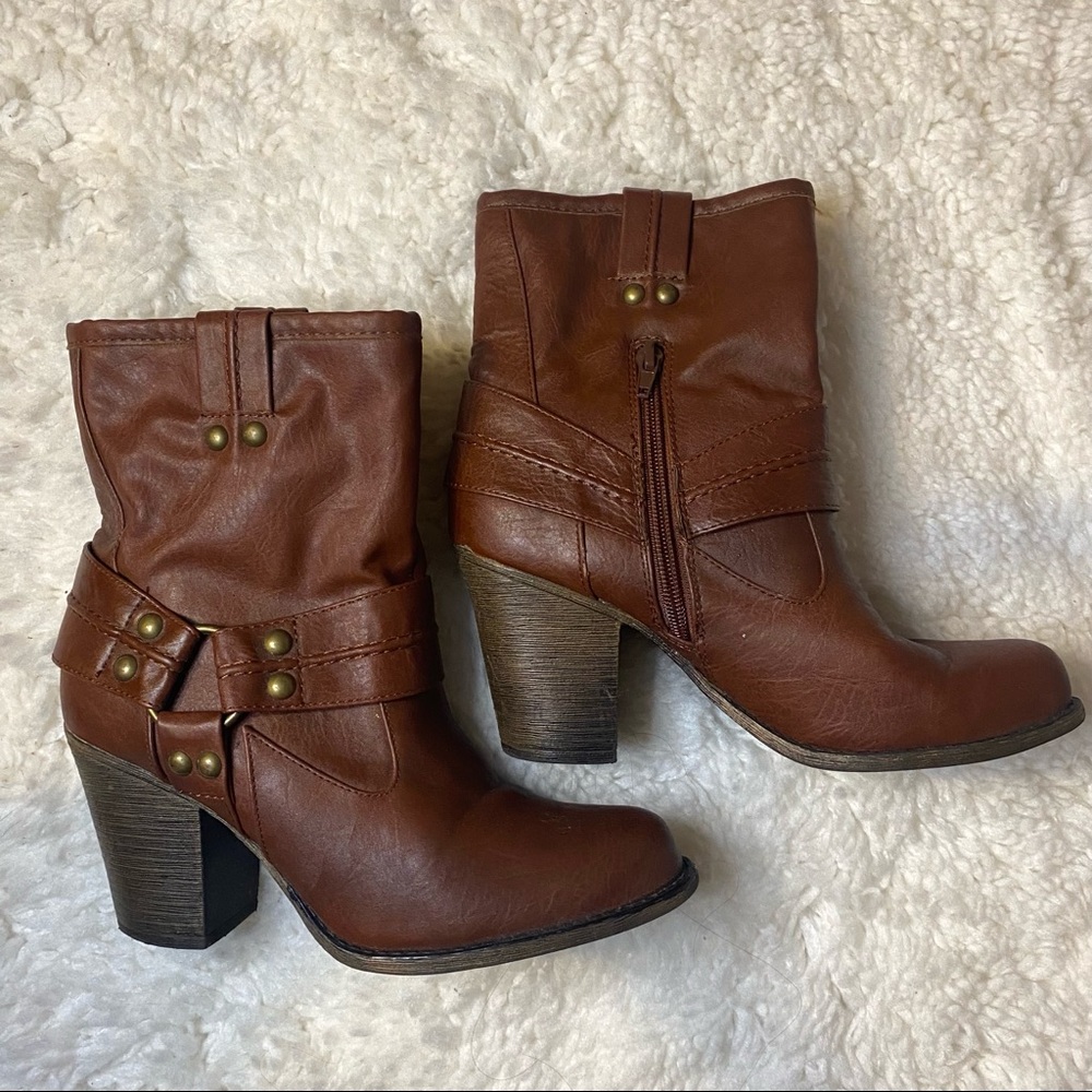 Brown Heel Booties